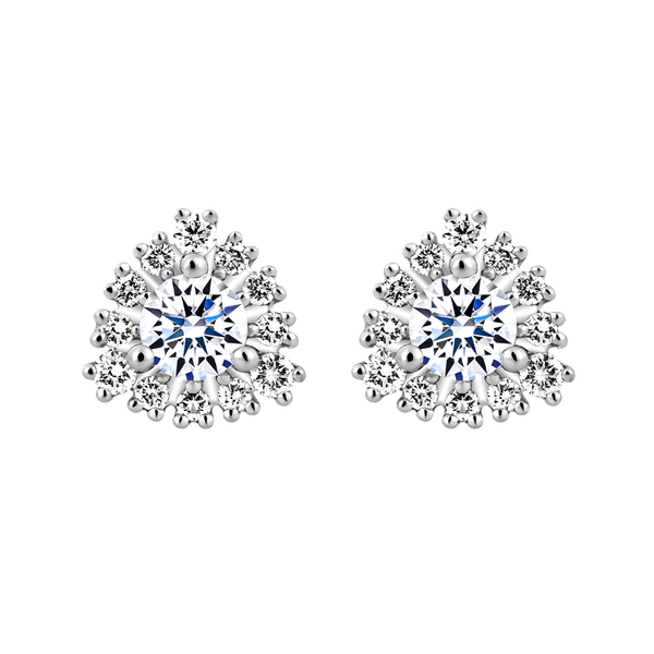 Hoa tai kim cương 8 Hearts & Arrows vàng 14K Edeline NS H&A 2C