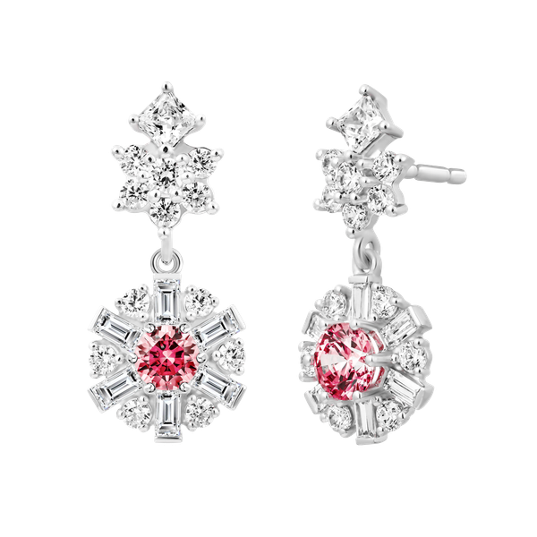 Hoa tai đính đá CZ vàng 14K Brighty RED 5C