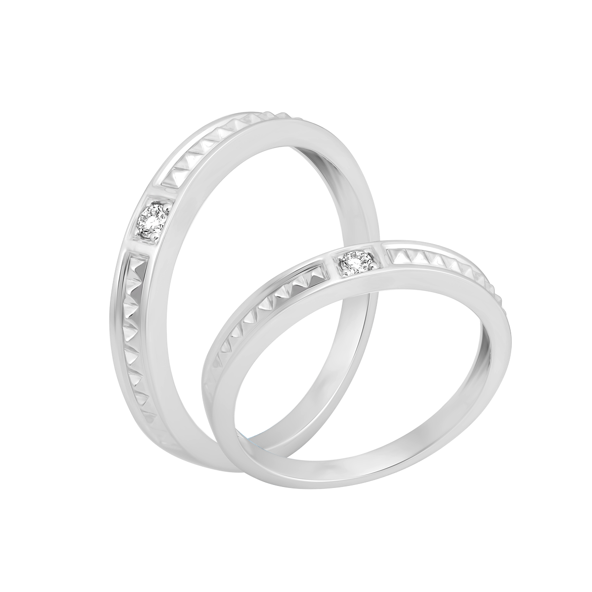 Nhẫn cưới nữ kim cương viên vàng 14K Fanny F