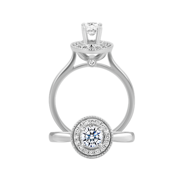 Ổ nhẫn nữ kim cương tấm vàng 18K Elucidate 3C