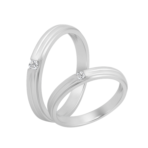 Nhẫn cưới nam kim cương viên vàng 14K Faithfully M