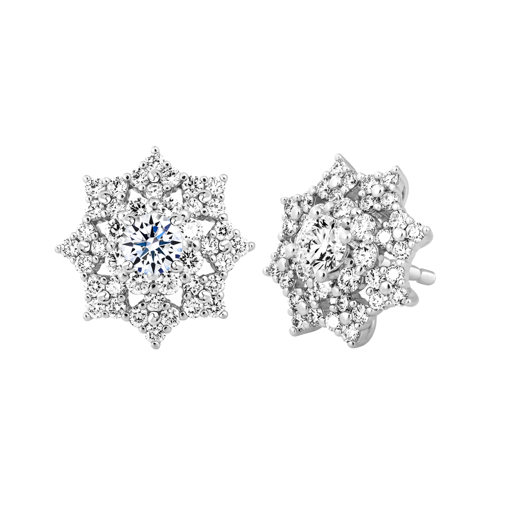 Hoa tai kim cương 8 Hearts & Arrows vàng 14K Fulguration H&A 2C GVER0090835