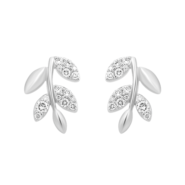 Hoa tai kim cương viên vàng 14K Jeny A001 TD