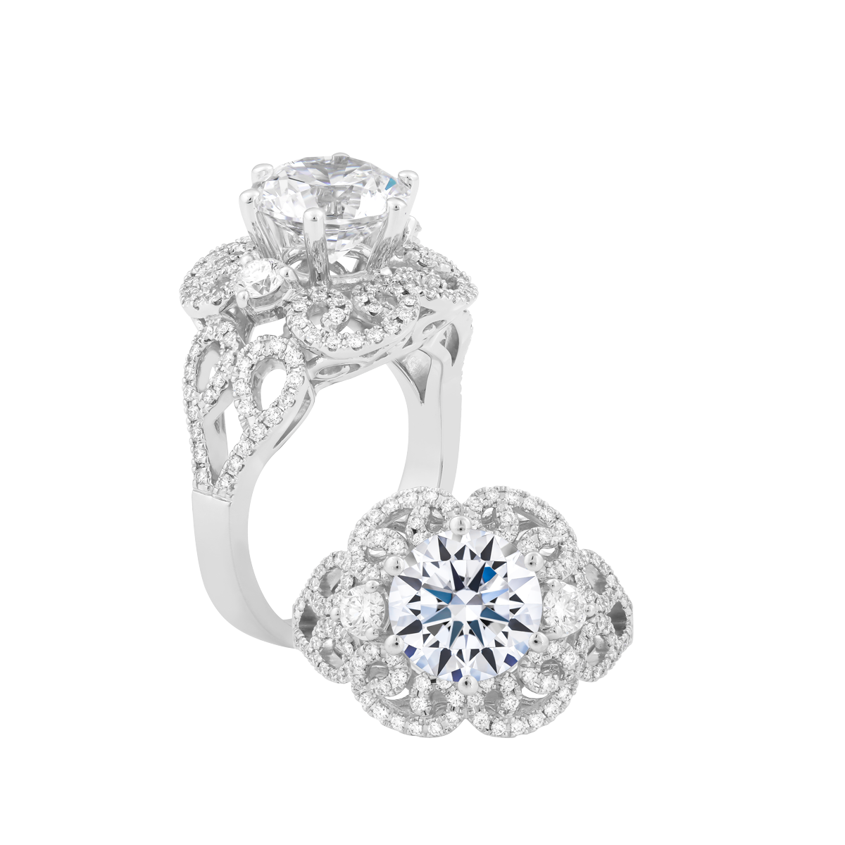 Nhẫn nữ kim cương tấm vàng 14K Bertina 1.5CT