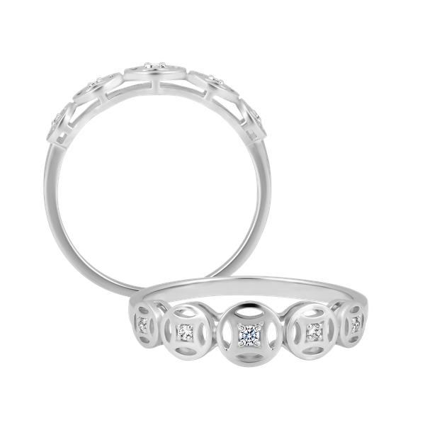 Nhẫn nữ đính đá CZ vàng 14K Prima V1