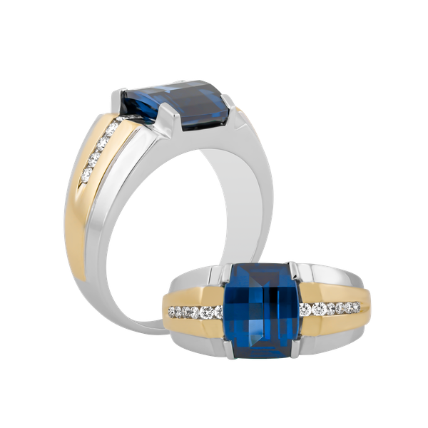 Nhẫn nam kim cương tấm vàng 14K Collin S.Sap WY