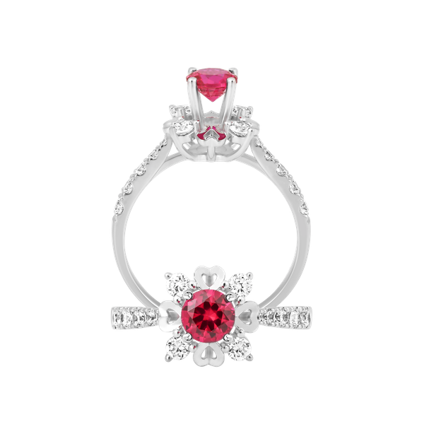 Nhẫn nữ đính đá màu Ruby vàng 14K Edition S.RUB