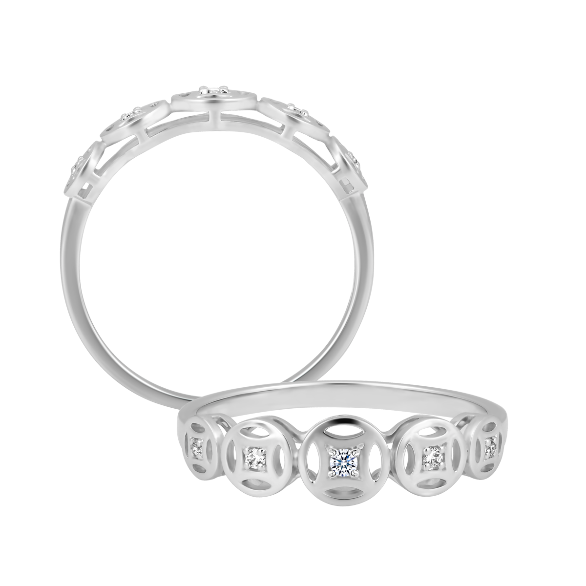 Nhẫn nữ đính đá CZ vàng 14K Prima V1