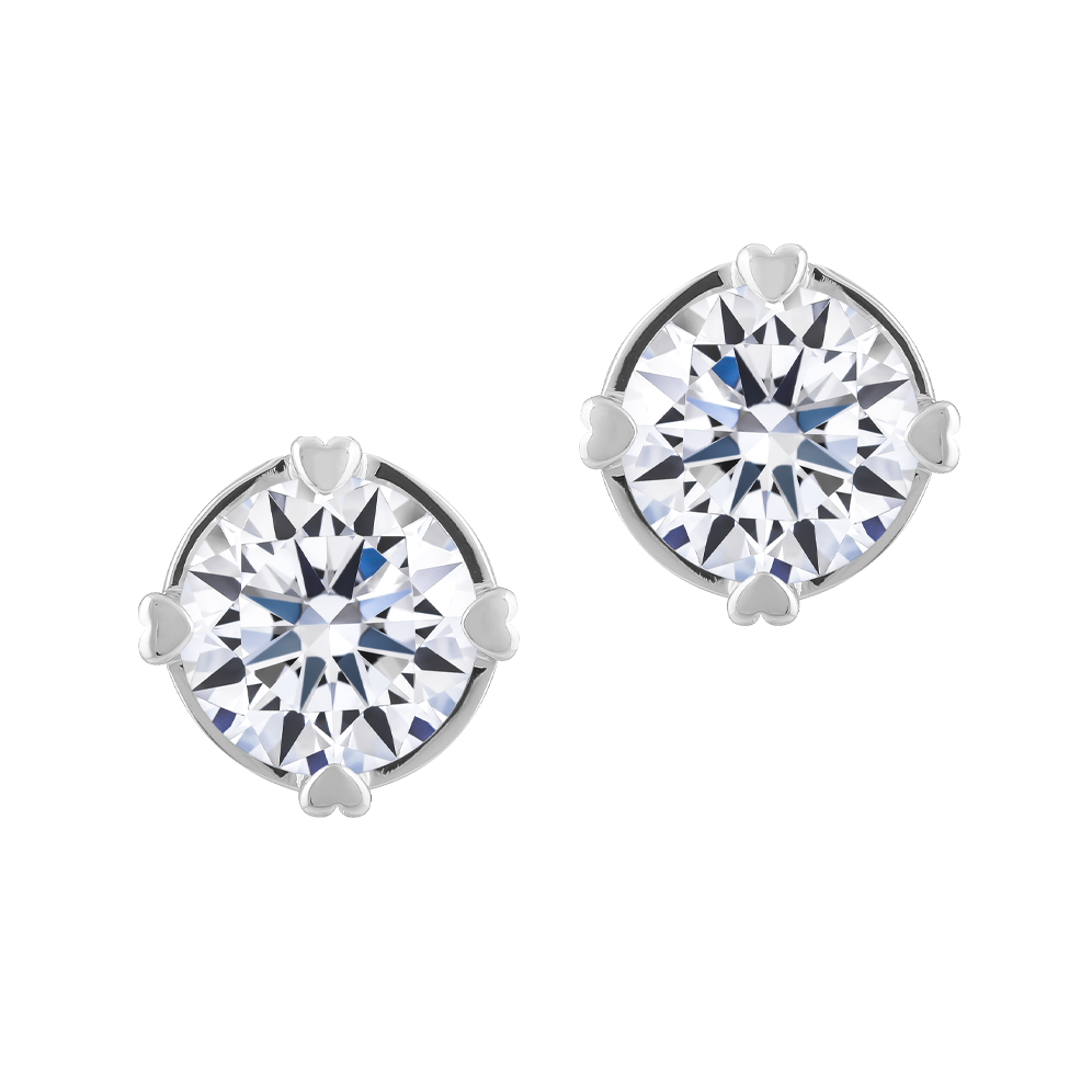 Hoa tai đính đá CZ vàng 14K Jussi 1CT GVER0075385