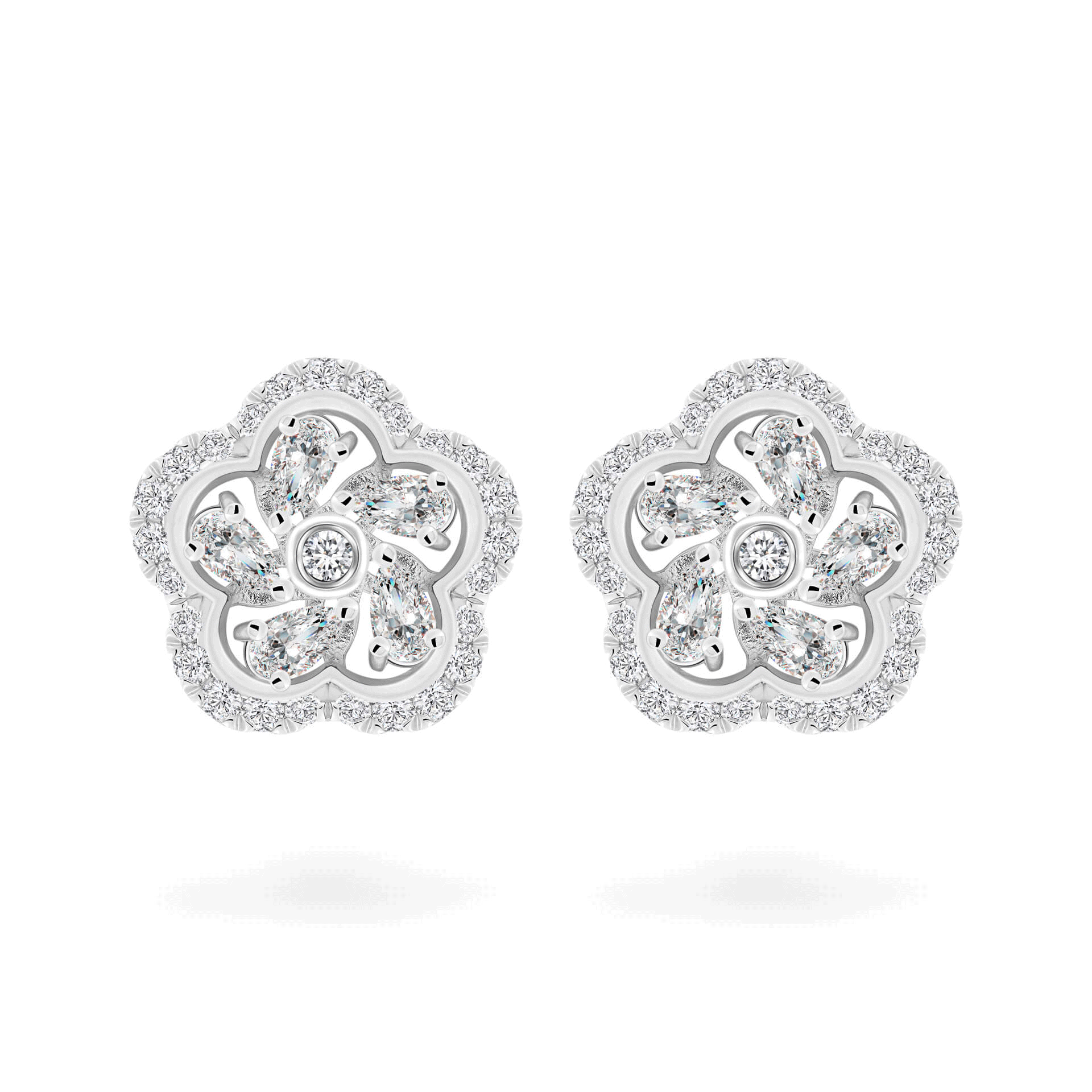 Hoa tai kim cương viên vàng 14K Jena A202 TD