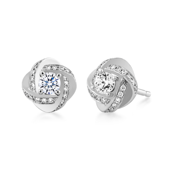 Hoa tai kim cương tấm vàng 14K Hasmin S 2C