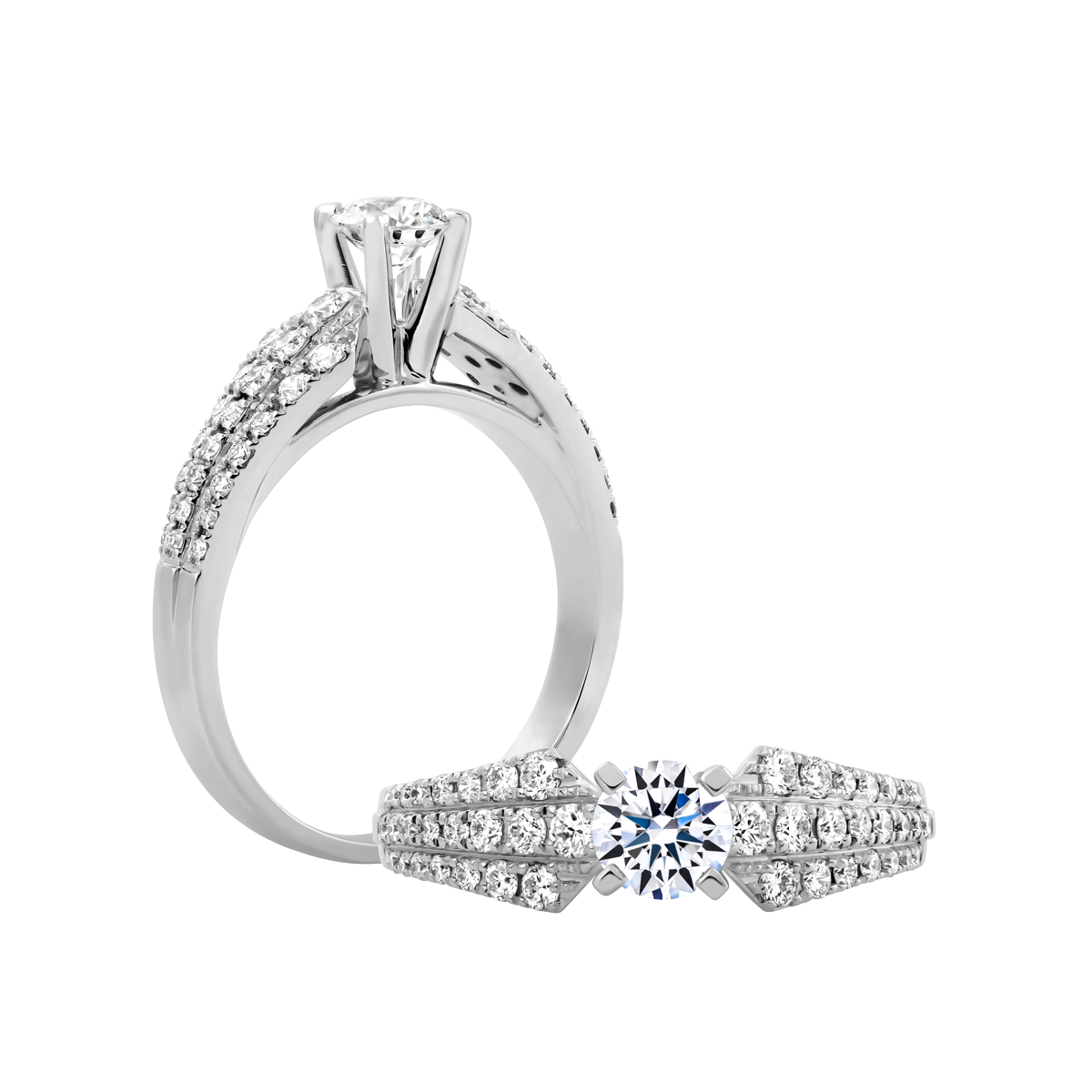 Ổ nhẫn nữ kim cương tấm vàng 14K Fernery N 5C
