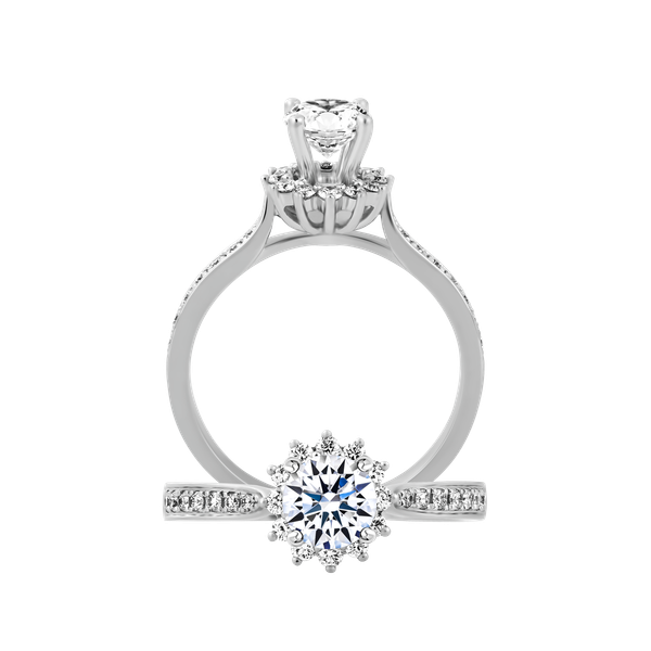 Nhẫn nữ kim cương viên vàng 14K Zemila GIA 3C GVRG0287914M