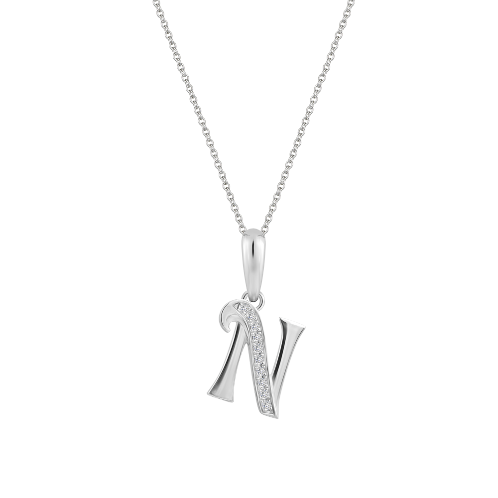 Mặt kim cương viên vàng 14K Letter N