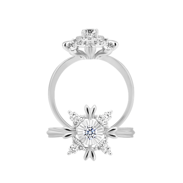 Nhẫn nữ kim cương tấm vàng 14K Glomeration V2 2C