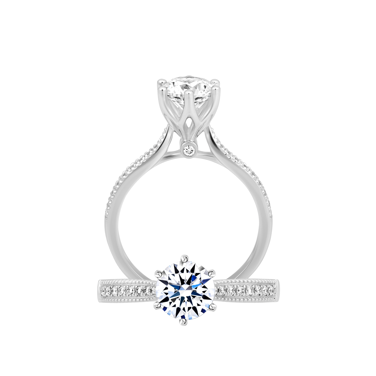 Nhẫn nữ đính đá CZ vàng 14K Harmoring 1CT