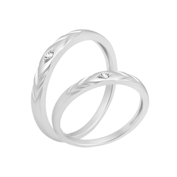 Nhẫn cưới nam kim cương viên vàng 14K Semia M