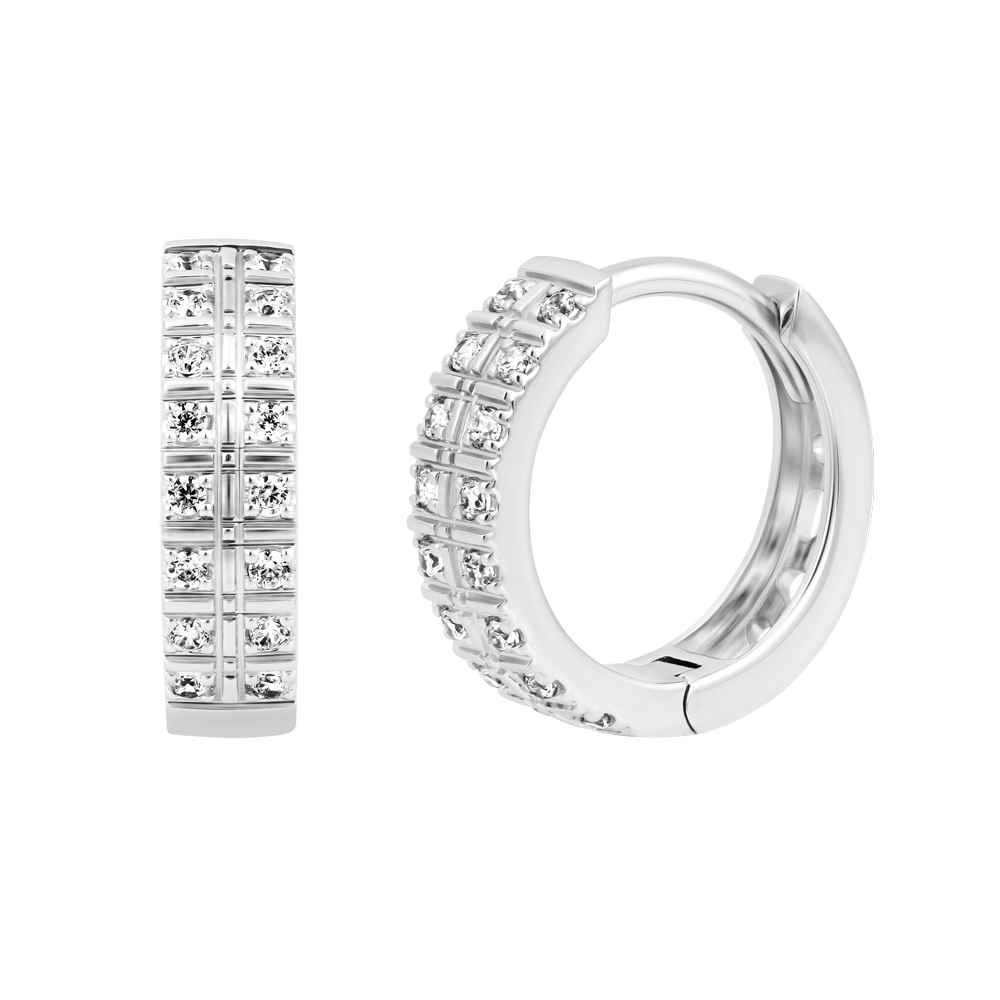 Hoa tai kim cương viên vàng 14K Cyclic