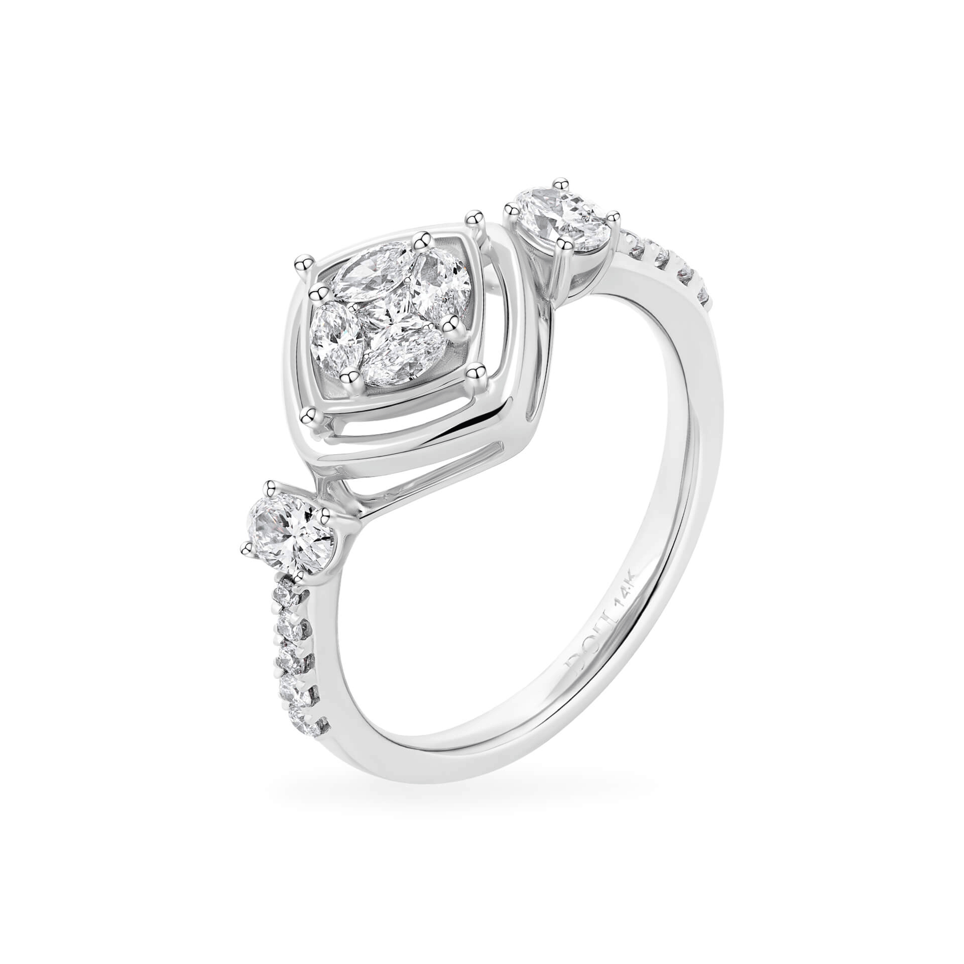 Nhẫn nữ kim cương viên vàng 14K Jena A083 TD