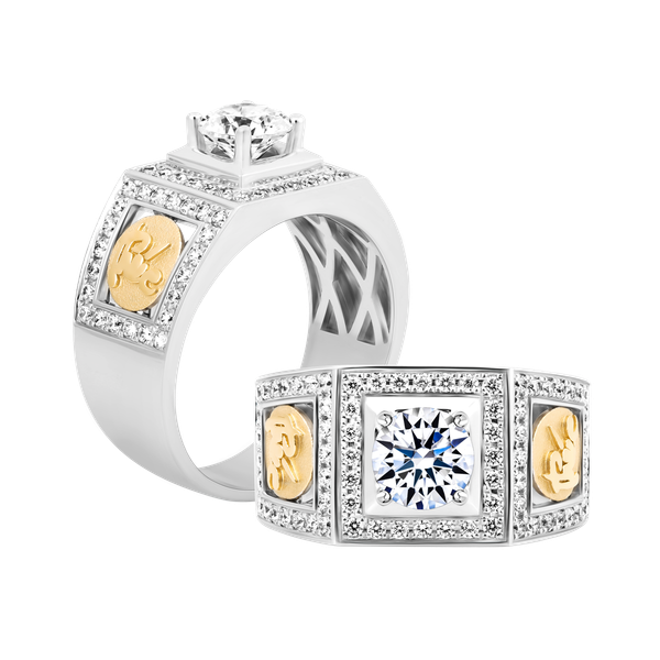 Nhẫn nam đính đá CZ vàng 14K Strongly V1 1CT WY