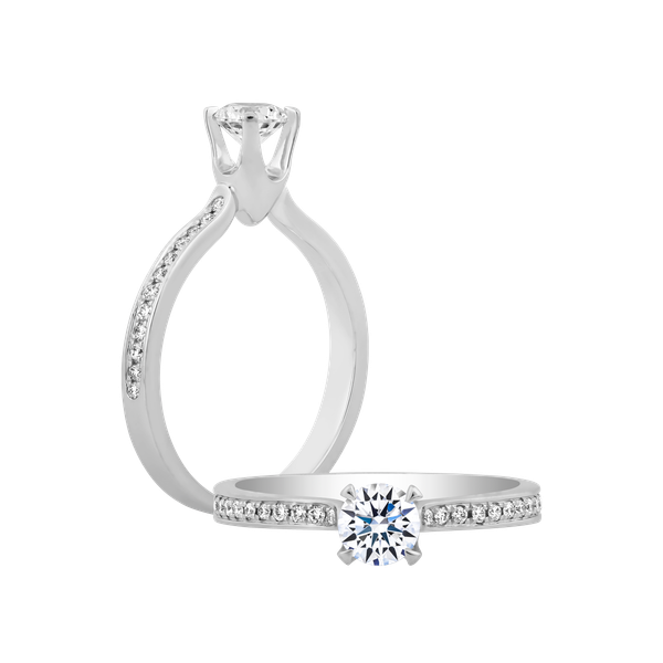 Nhẫn nữ kim cương viên vàng 14K Silk Stocking GIA 2C GVRG0220948M