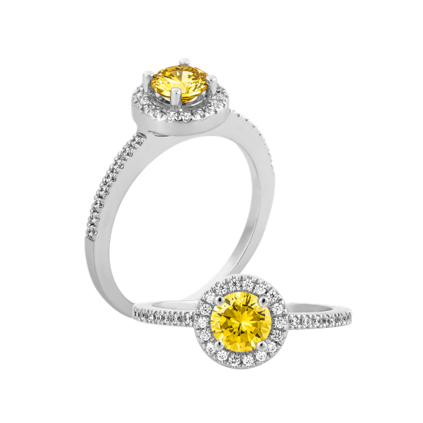 Nhẫn nữ đính đá màu Citrine vàng 10K Waddle N5C S.CIT