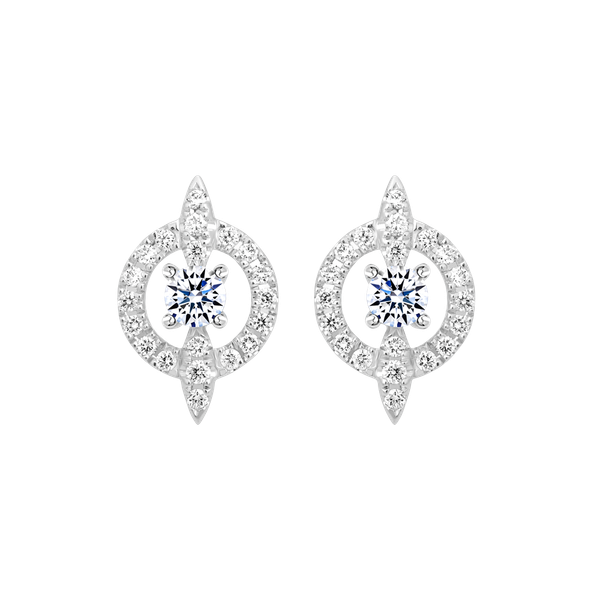 Hoa tai kim cương vàng 14K Freshly 10p