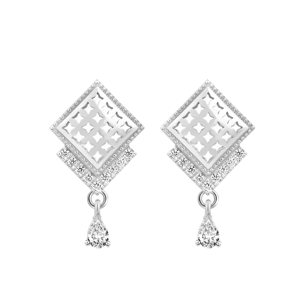 Hoa tai đính đá CZ vàng 10K Yannis PE