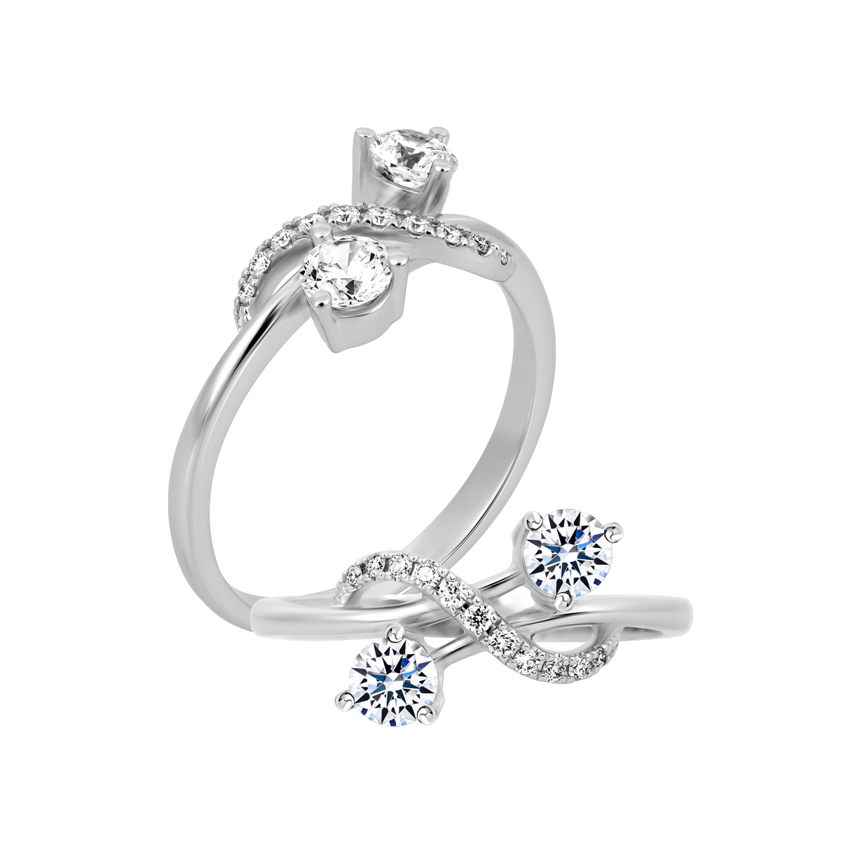 Ổ nhẫn nữ kim cương tấm vàng 14K Jazlyn 3C