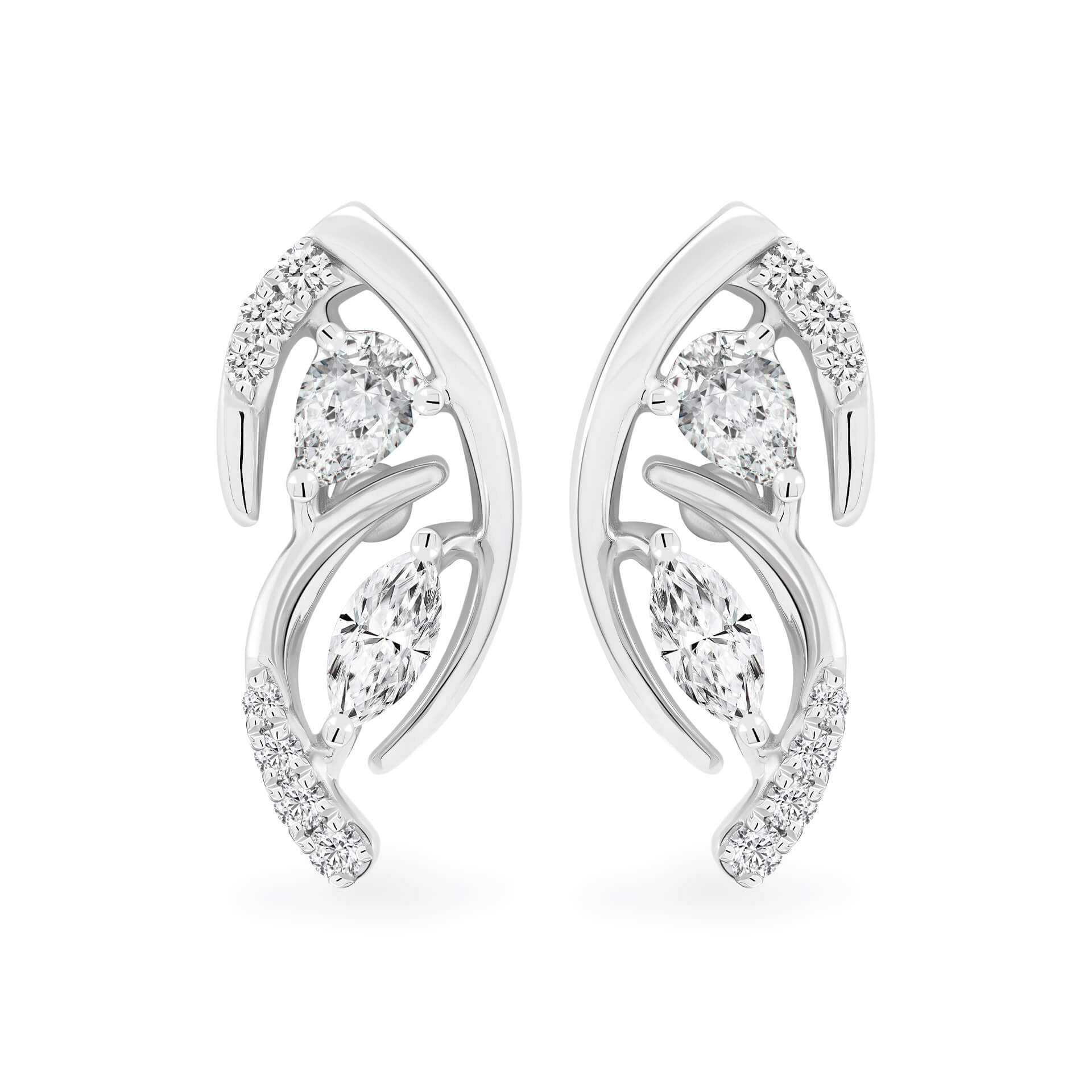 Hoa tai kim cương viên vàng 14K Jena A111 TD