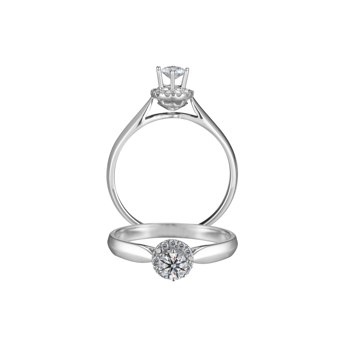 Nhẫn nữ kim cương tấm vàng 14K Domination N 3C