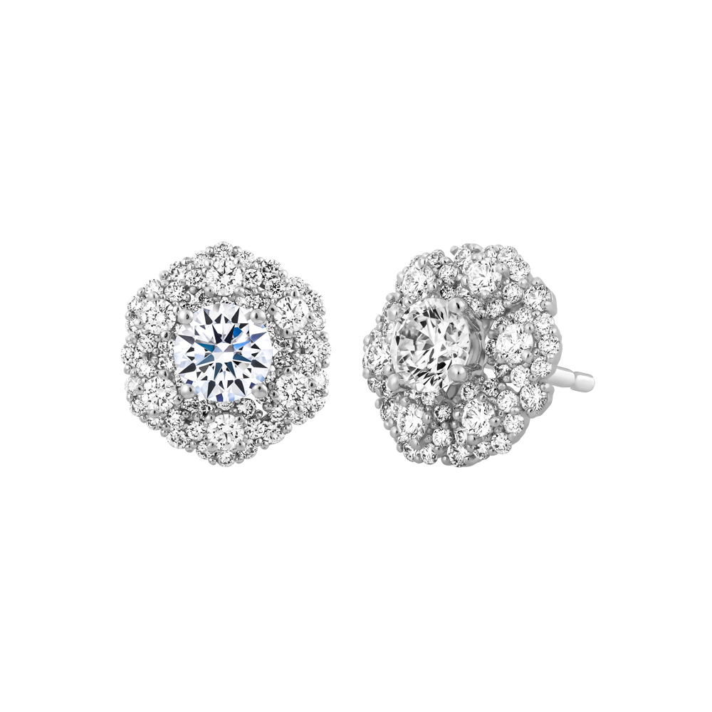 Hoa tai kim cương tấm vàng 14K Arlana 3C