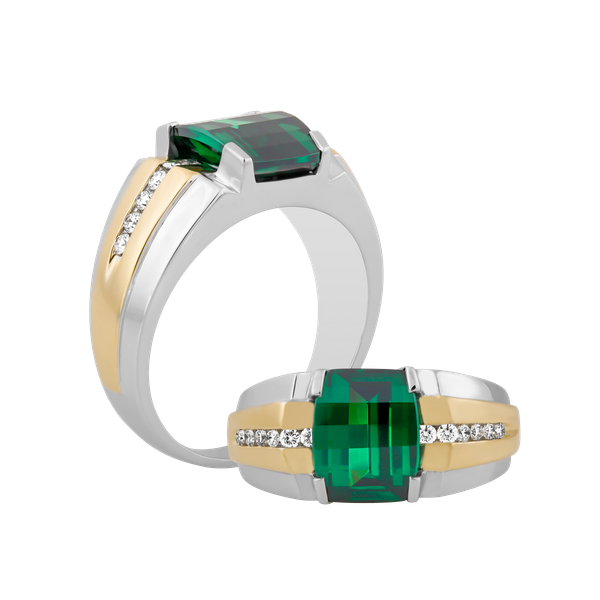 Nhẫn nam kim cương tấm vàng 14K Collin S.EME WY