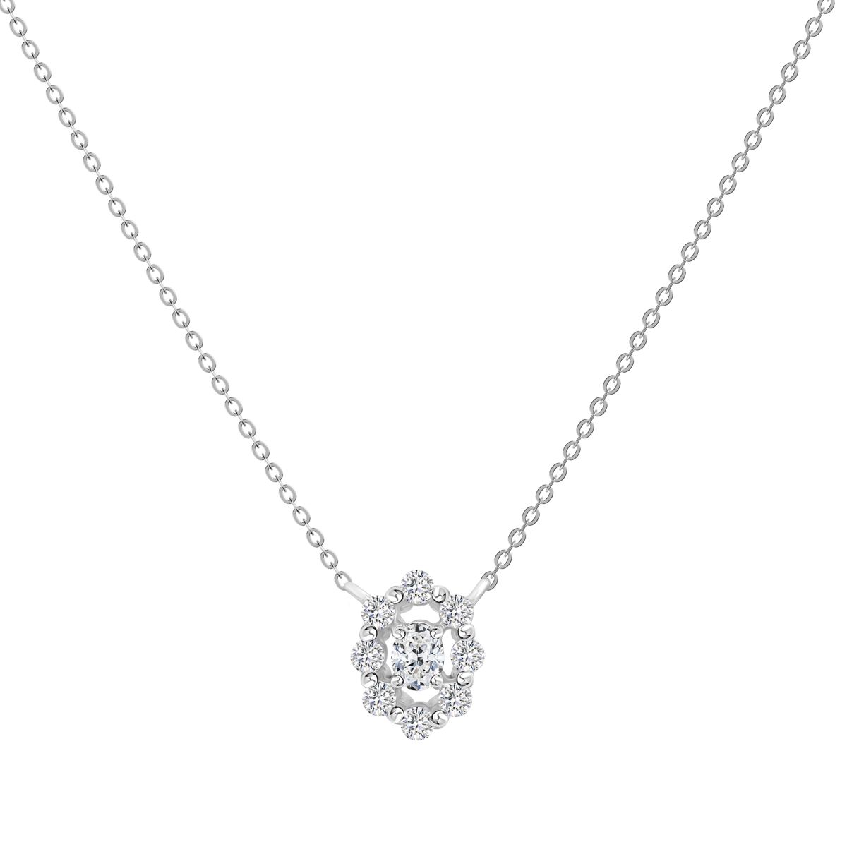 Dây liền mặt kim cương viên vàng 14K Jena A154 TD