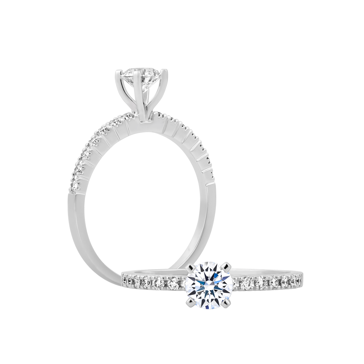 Nhẫn nữ kim cương viên vàng 14K Alva GIA 3C