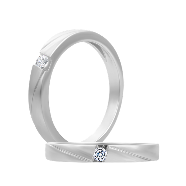 Nhẫn cưới nam kim cương viên vàng 14K Luminary M