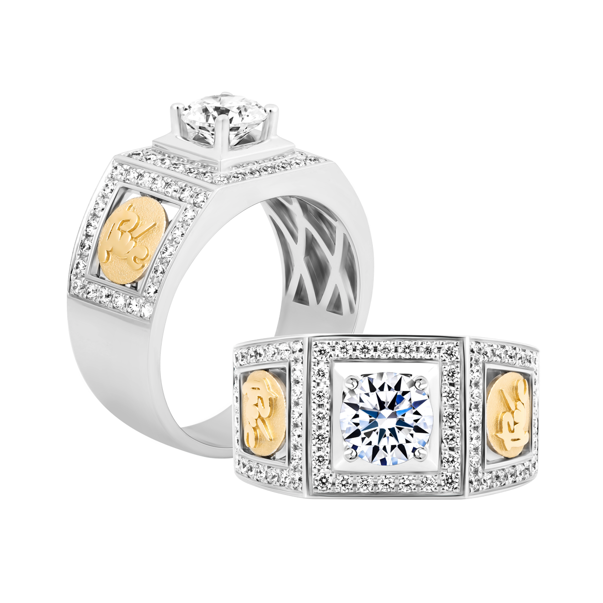 Nhẫn nam đính đá CZ vàng 14K Strongly V1 1CT WY