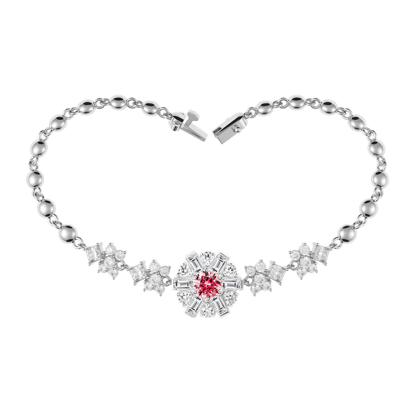 Lắc đính đá CZ vàng 14K Brighty RED 5C