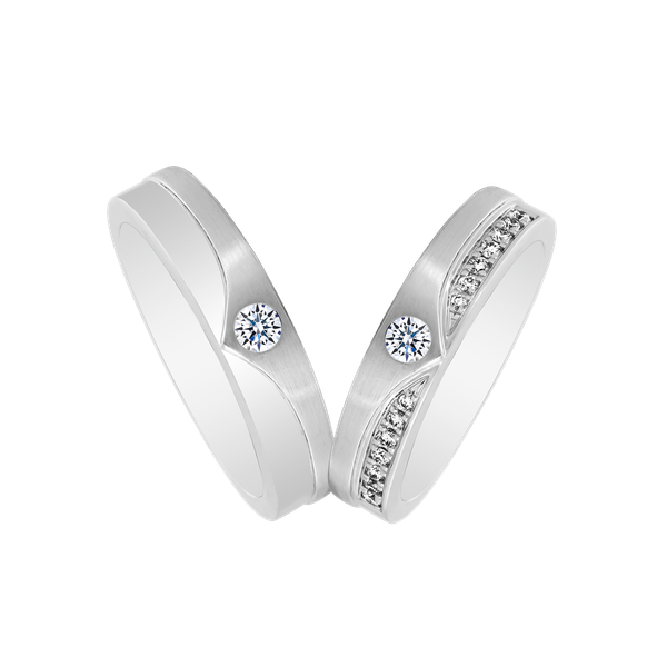 Nhẫn cưới nữ kim cương vàng 14K Florencia 5p F