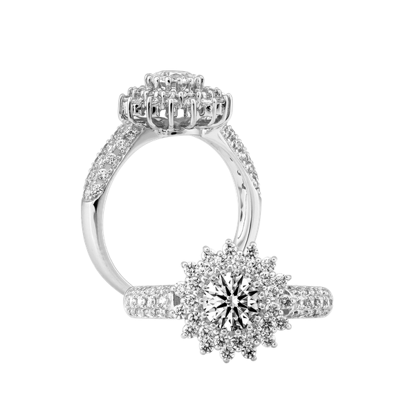 Ổ nhẫn nữ kim cương tấm vàng 14K Tredway N 5C