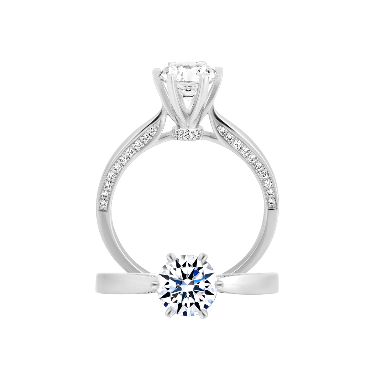 Nhẫn nữ kim cương tấm vàng 14K Esteeming 1CT