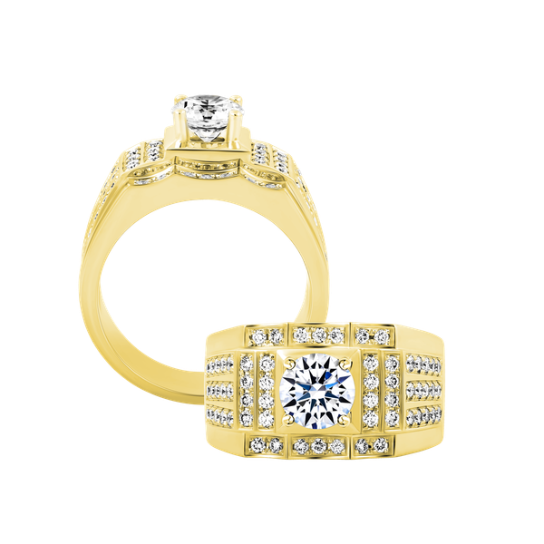 Nhẫn nam đính đá CZ vàng 14K Doughty 1CT Y