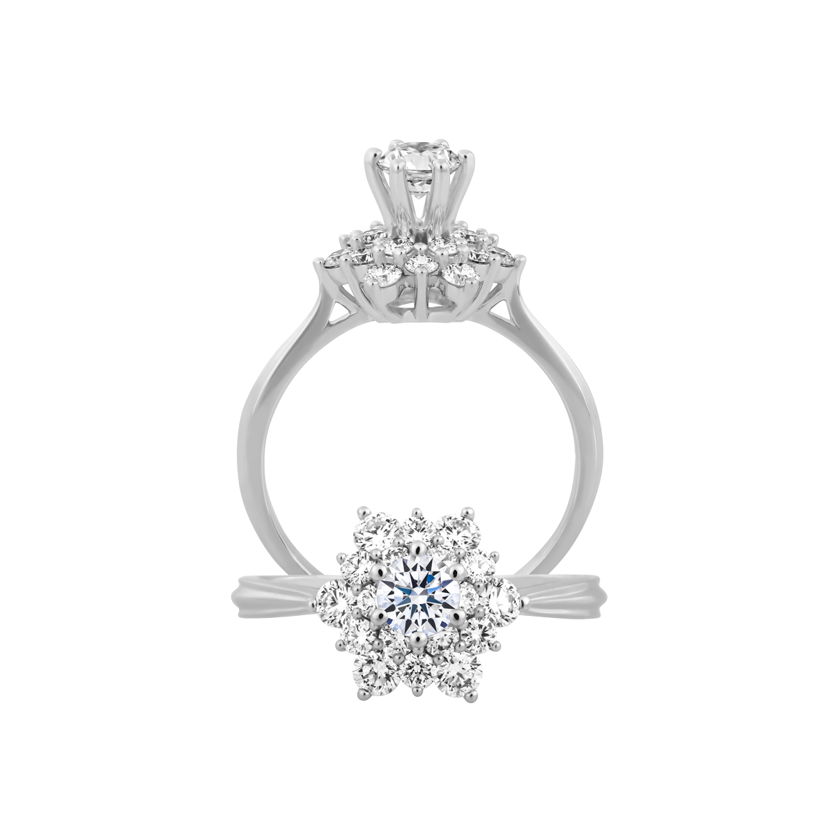 Nhẫn nữ kim cương viên vàng 14K Baladan N GIA 3C