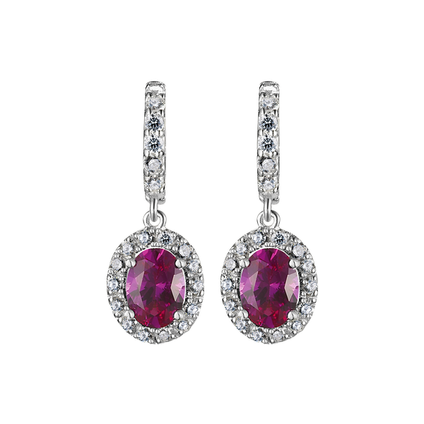 Hoa tai đính đá màu Ruby vàng 10K Mocha S.Rub