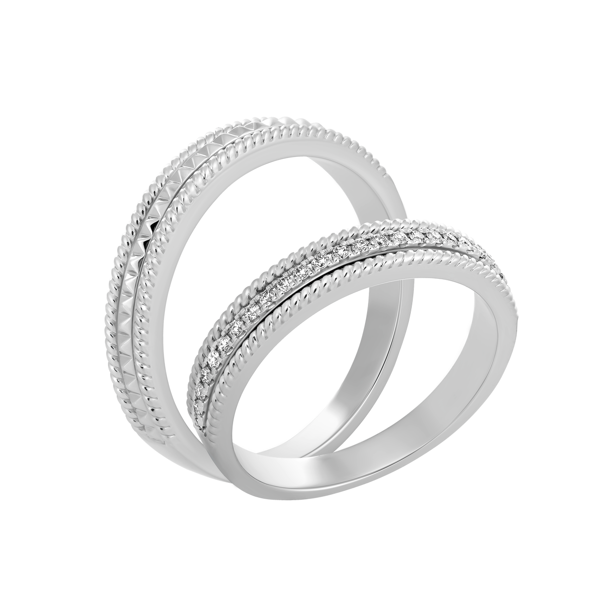 Nhẫn cưới nữ đính đá CZ vàng 14K Engaging F