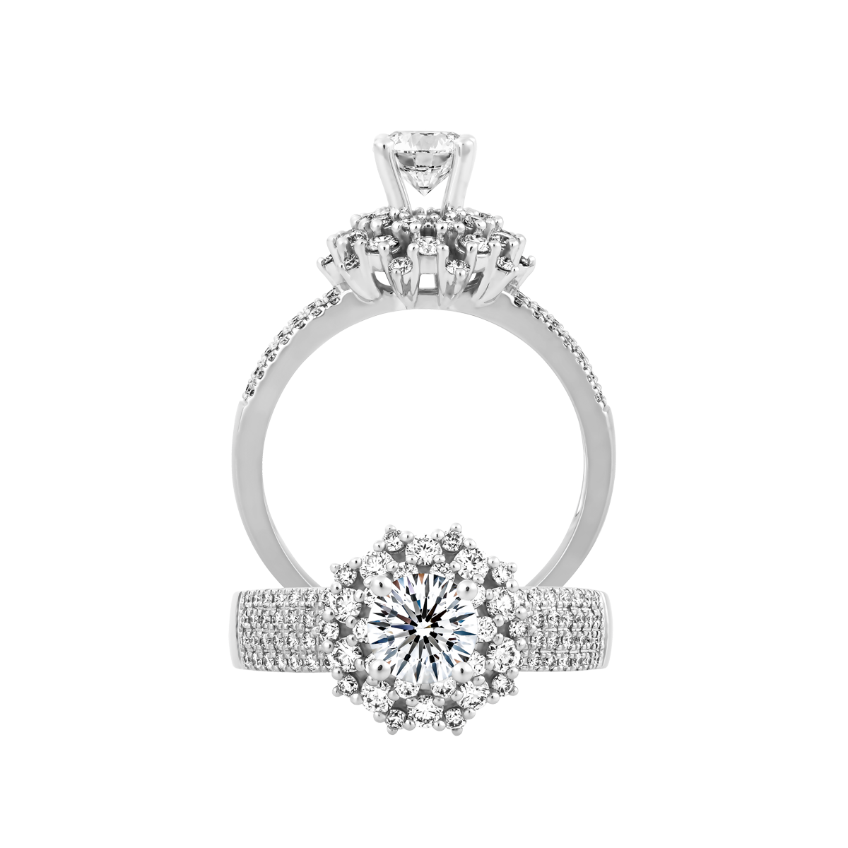 Nhẫn nữ kim cương viên vàng 14K Empress GIA 3C
