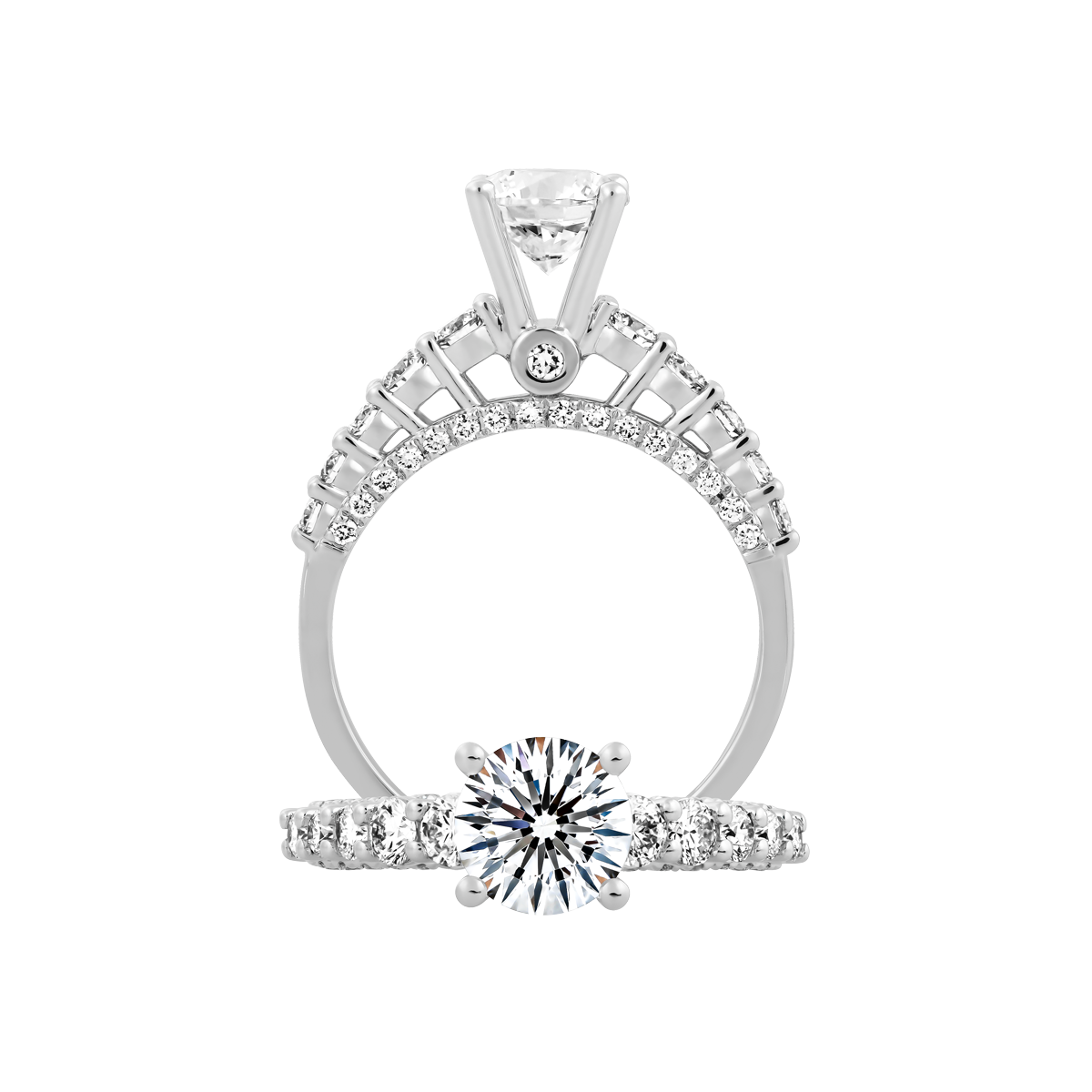 Nhẫn nữ kim cương tấm vàng 14K Glamor 1CT