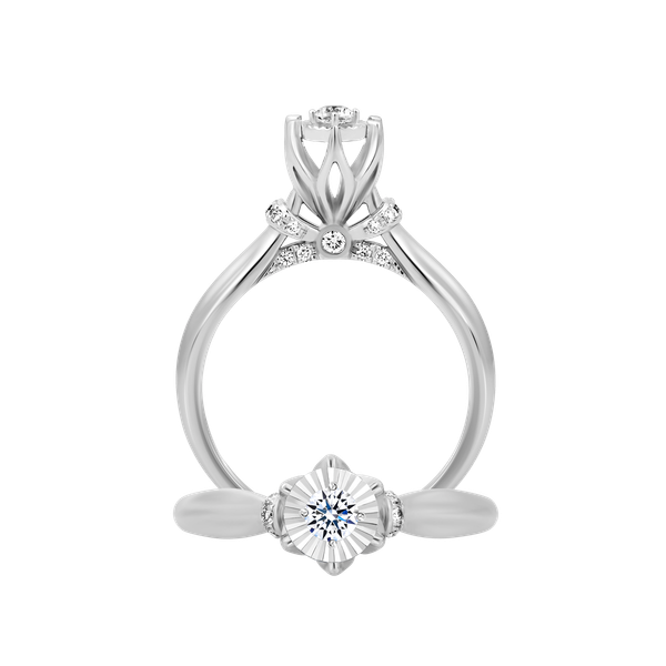 Nhẫn nữ kim cương 8 Hearts & Arrows vàng 14K Delights V2 H&A 2C