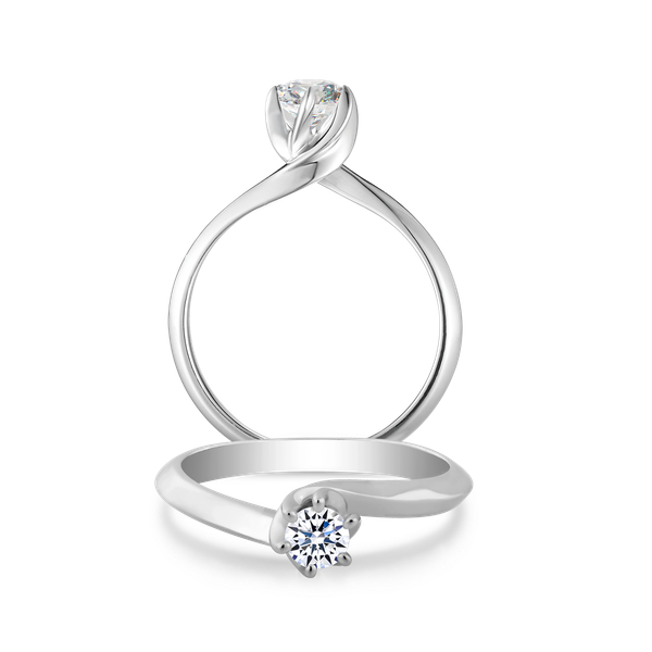 Nhẫn nữ kim cương 8 Hearts & Arrows vàng 14K Grandee N H&A 2C GVRG0236970