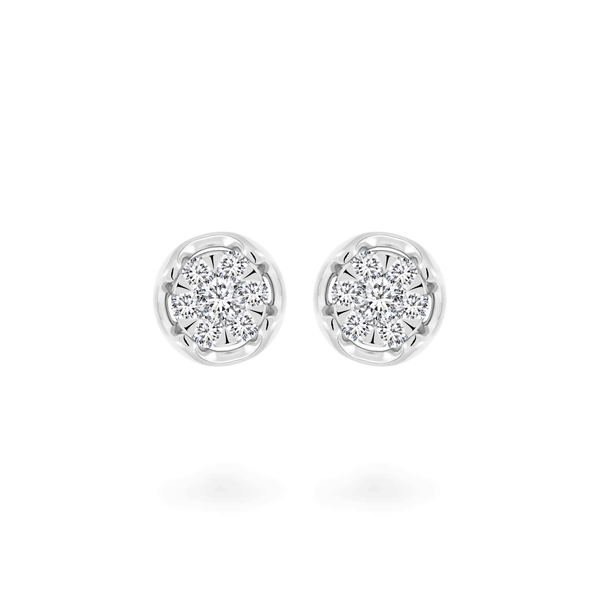 Hoa tai kim cương viên vàng 14K Chaudy TD